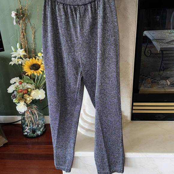 Lisa Originals Gun Metal Metallic Pull-On Pants Large Vintage Tags Attached - Picture 5 of 13